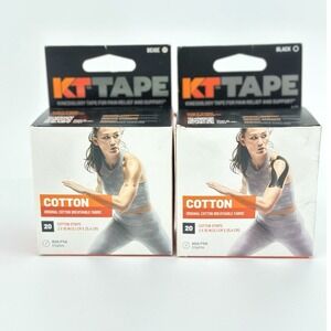 KT Tape Cotton Elastic Kinesiology‎ Athletic Tape 20 Count 10" Precut Strips NIB